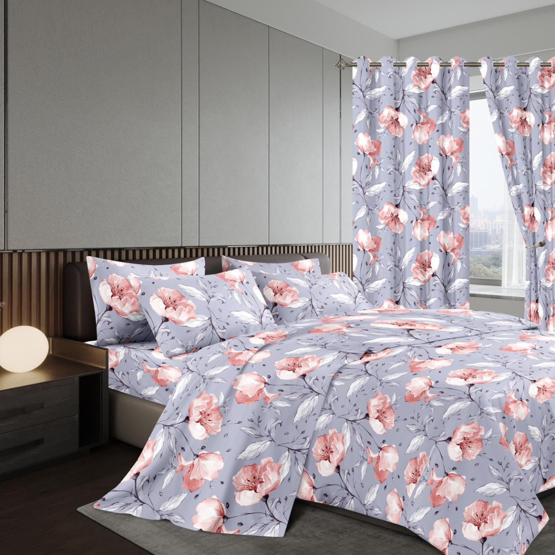 7pcs Curtain Duvet Set(03)